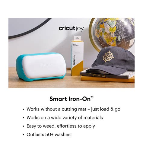 Cricut Joy Smart Iron-On 14x60cm (Black); Auto-loads for continuous cuts without a cutting mat; Outlasts 50+ washes!*; For Cricut Joy™